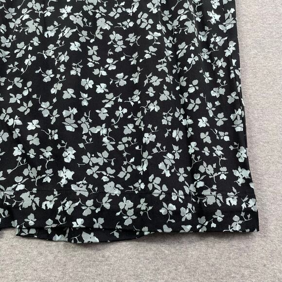 Melrose and Market Floral Maxi Skirt Large Black Blue Elastic Waist Pockets Boho - Picture 9 of 15